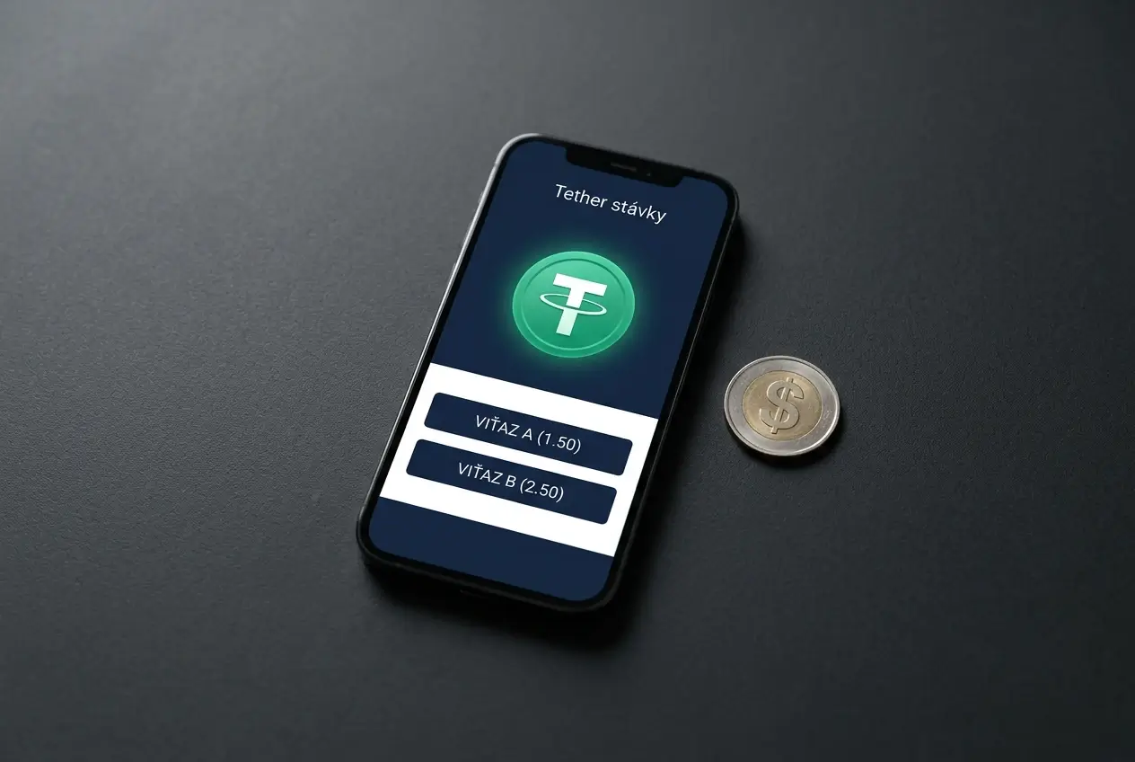 Tether USDT stávkovanie na Slovensku – digitálny stablecoin na pozadí krypto blockchainových transakcií